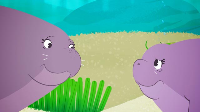 Los fantásticos viajes de Ruka, manati, manatis animados, series infantiles, series gratis, series online, series de animales para niños