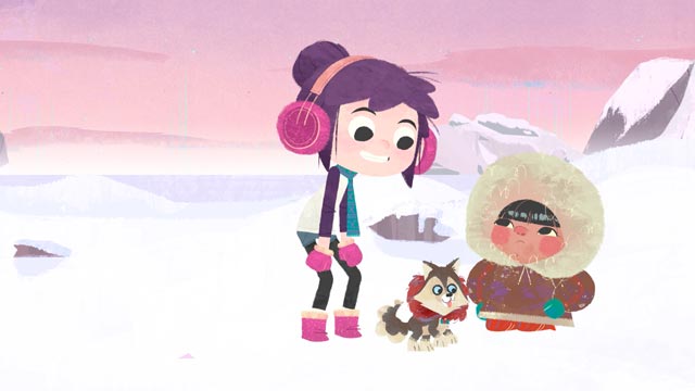 Kimo y el corazón Inukshuk, manada, canada, nieve, artico, perro esquimal animado, sedna, ver Mi genial y fantástico Sasquatch, sasquatch, series gratis, series online, series de señal colombia