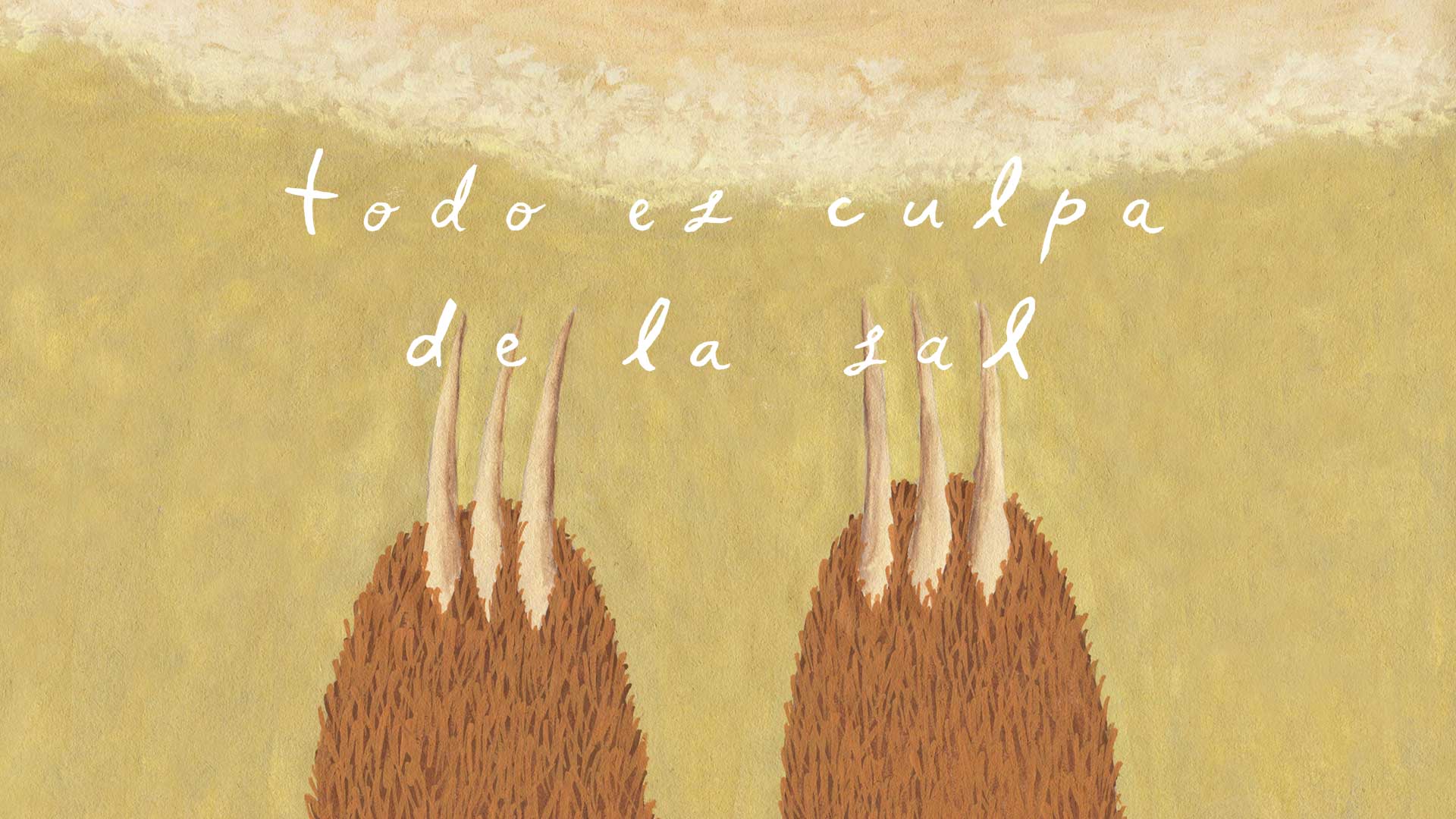 Las garritas de un oso perezoso en el mar son la metáfora empleada en el cortometraje animado Todo es culpa de la sal