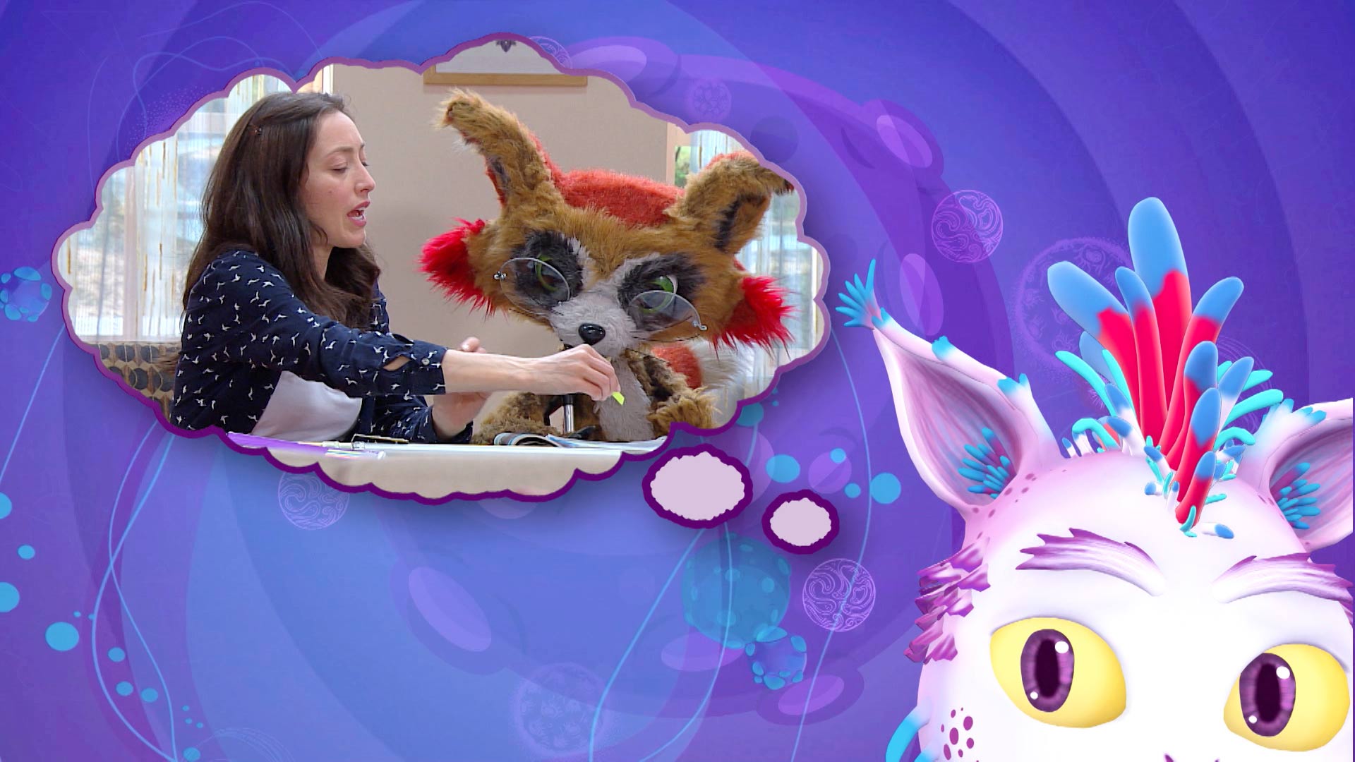 monstruo pensando en sus amigos