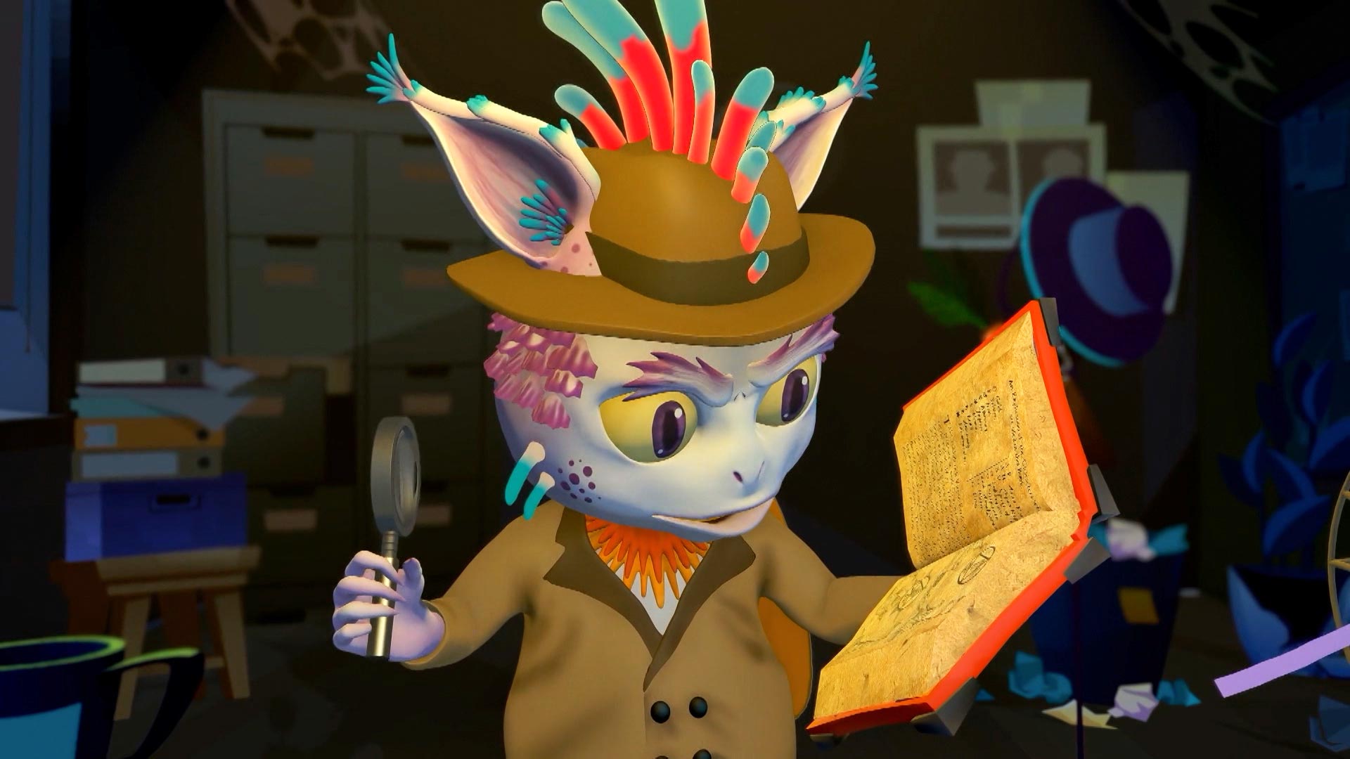 monstruo detective investigando