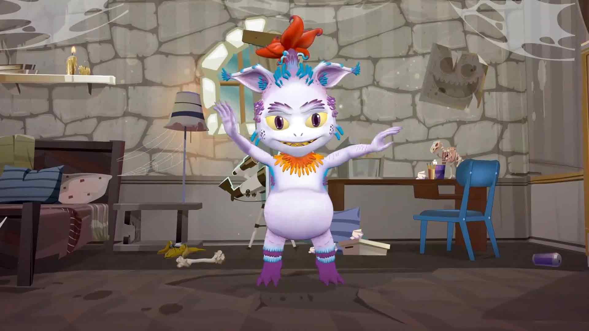 monstruo blanco alegre