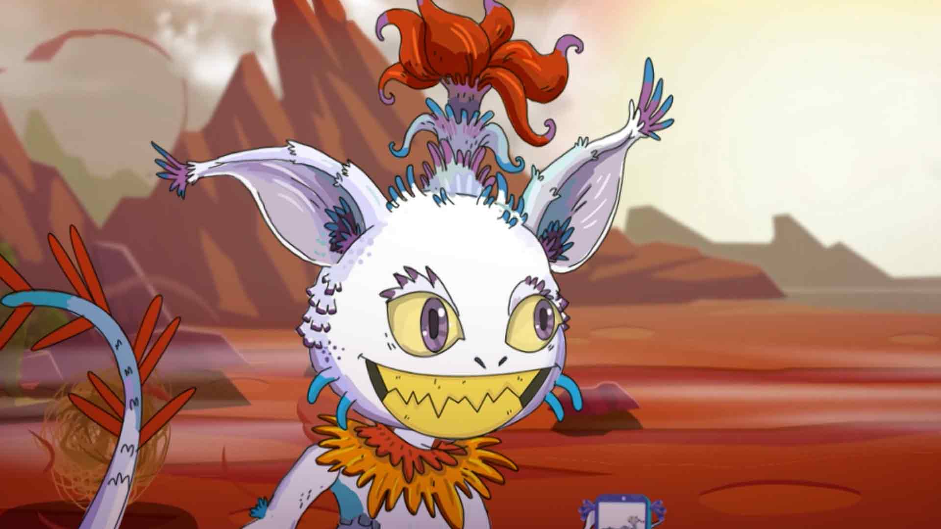 Monstruo sonriente en un desierto 