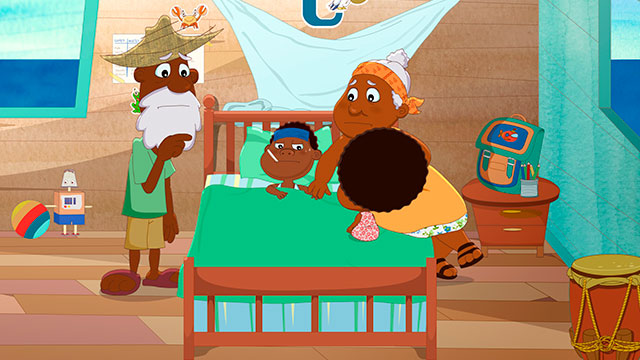 Candelario enfermo en la cama