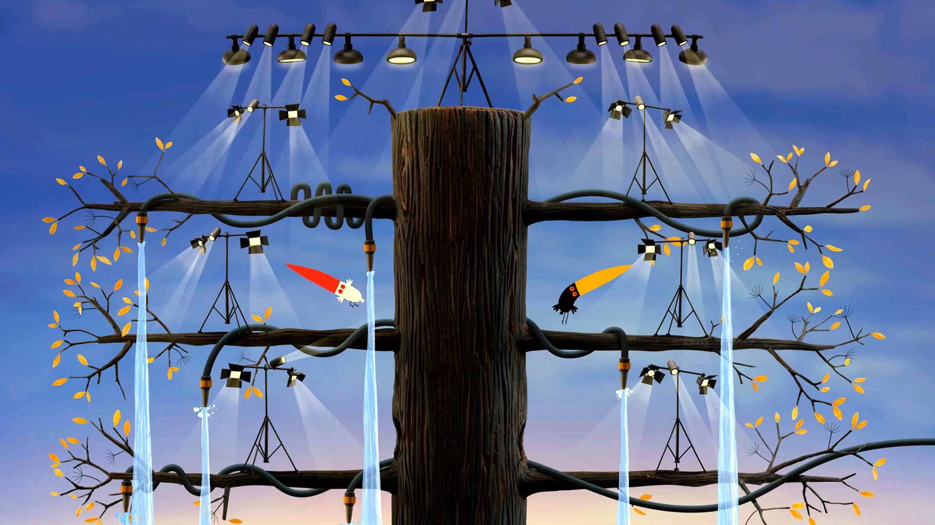 Dos parásitos, ver dos pajaritos, pajaros animados, pajaros de colores animados, serie infantil, pajaros rojos, series de señal colombia