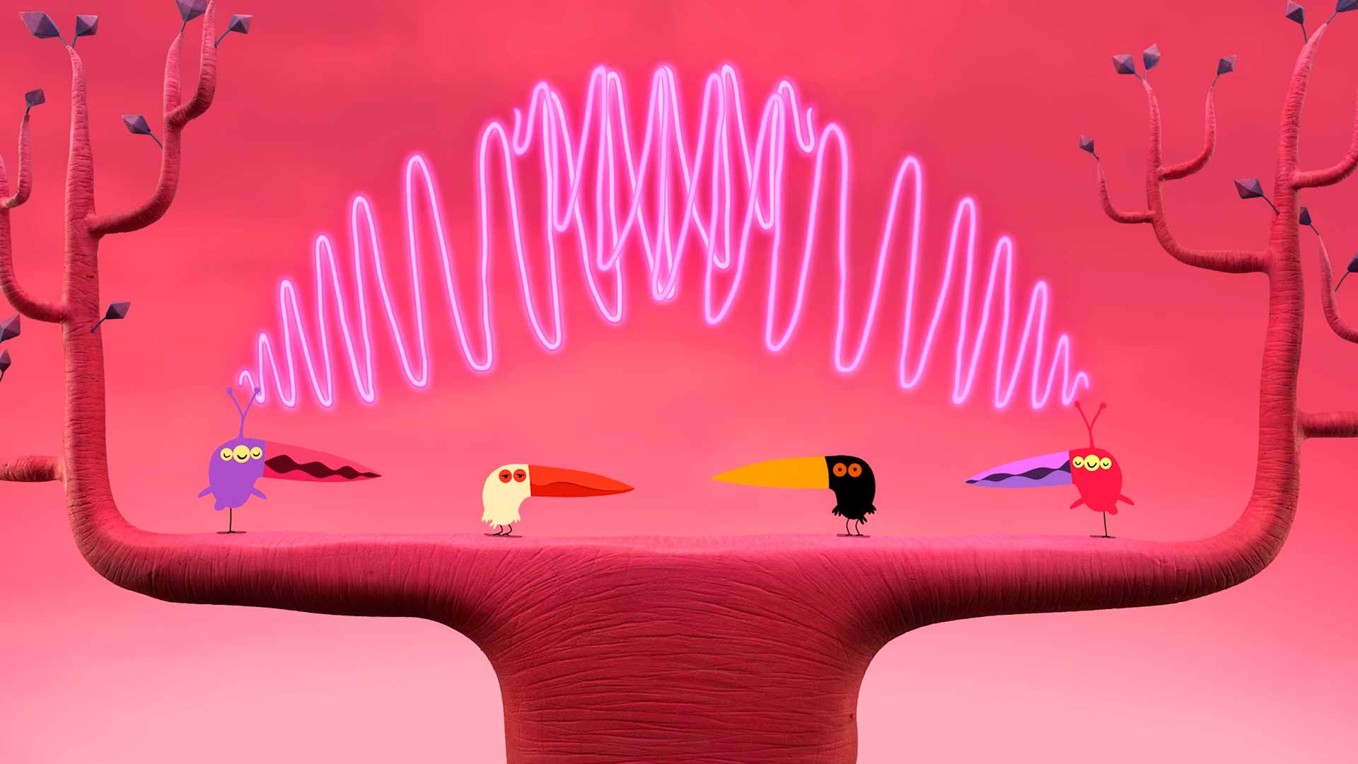 Pajaritos interestelares, ovnis, planetas, alienigenas, ver dos pajaritos, pajaros animados, pajaros de colores animados, serie infantil, pajaros rojos, series de señal colombia