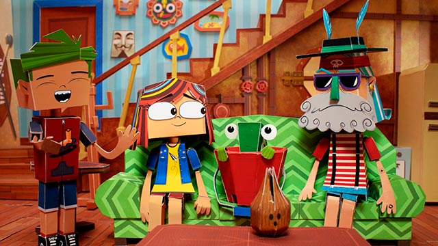 matilde con su abuelo, carlos y su pez mascota, mi señal, señal colombia, serie infantil, series online, infantil, series gratis, magia