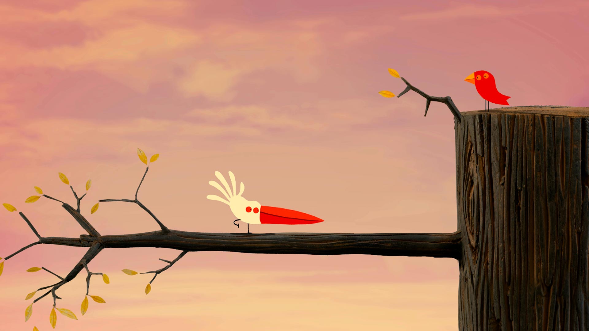 Muchas plumas, pajaros animados, pajaros de colores animados, serie infantil, pajaros rojos, series de señal colombia