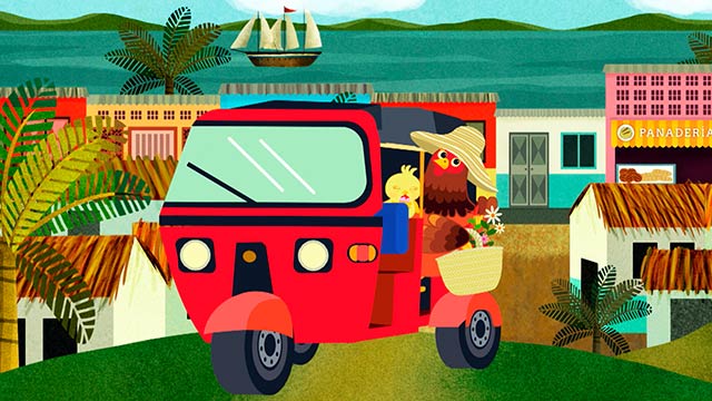 Mercado, pollitos, Lo lalá, RTVCPlay, Señal Colombia, comida, gallina, serie infantil