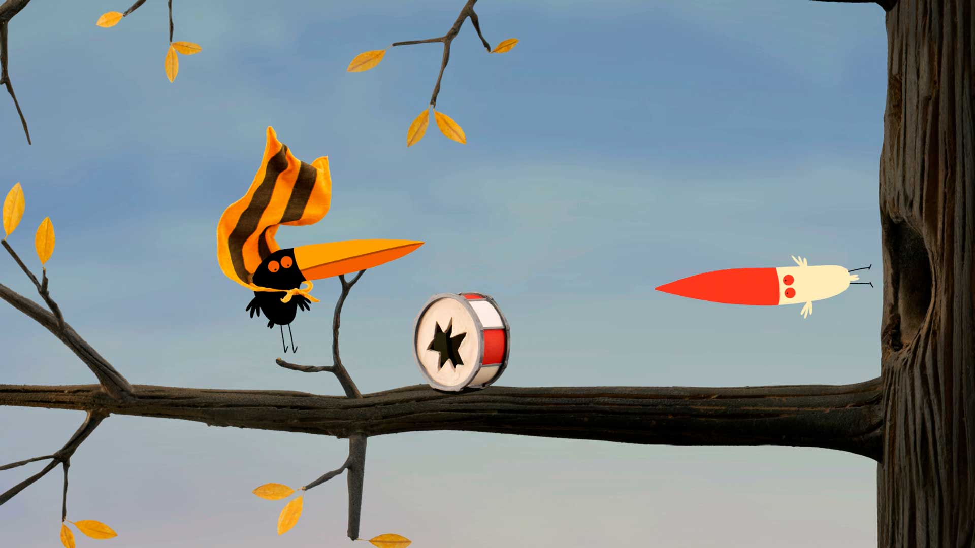 El gran partido, ver dos pajaritos, pajaros animados, pajaros de colores animados, serie infantil, pajaros rojos, series de señal colombia