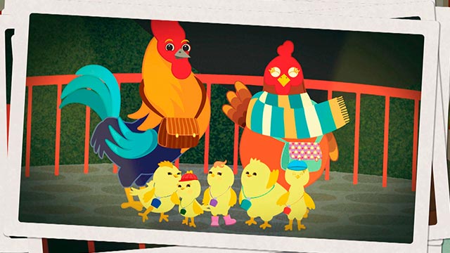 Pollitos, gallina, gallo, familia, RTVCPlay, Señal Colombia, ciudad, serie infantil
