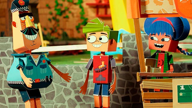 la policia, carlos y su amiga en su puesto de jugos, mi señal, señal colombia, serie infantil, series online, infantil, series gratis, emociones, sentimientos, estado de animo