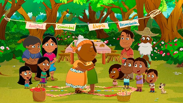 Abrazo fraternal, juegos entre niños, Isla delfin, canciones infantiles, karaokes para niños, series online, series gratis, series de señal colombia