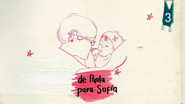 Silueta de Madre e hija sobre una carta de amor
