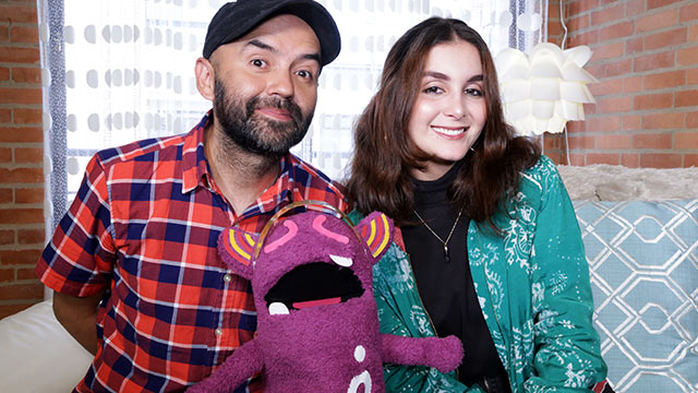 Coco Jadad junto a El Profe y a Radiolito