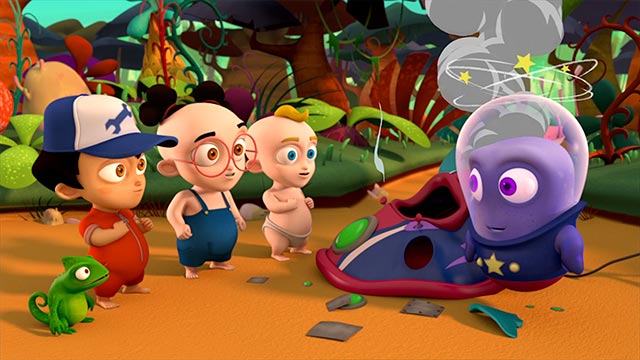 Tin y Tan, RTVCPlay, Señal Colombia, alien, nave espacial, niños, investigar, historias, ayudar, gratis, ver