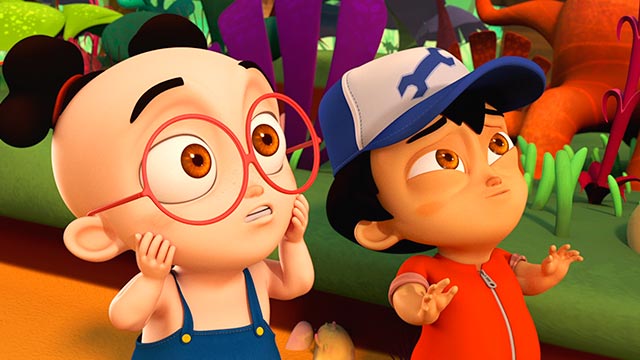 Tin y Tan, RTVCPlay, serie, niños, inventos, monstruo, ver, gratis, infantil, ayudar, Señal Colombia