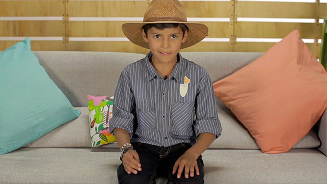 niño llanero sentado en un sofá 