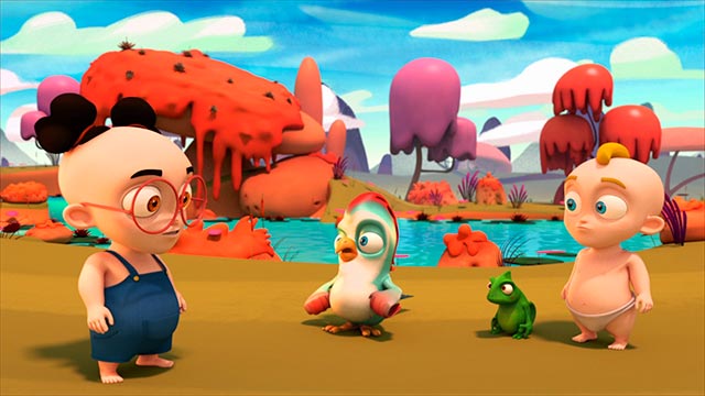 Tin y Tan, RTVCPlay, Señal Colombia, serie, infantil, niños, ver, gratis, plumas, colores, amigos, corazón