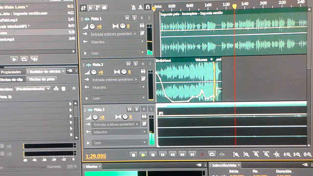 Pantalla de computador trabajando en edición