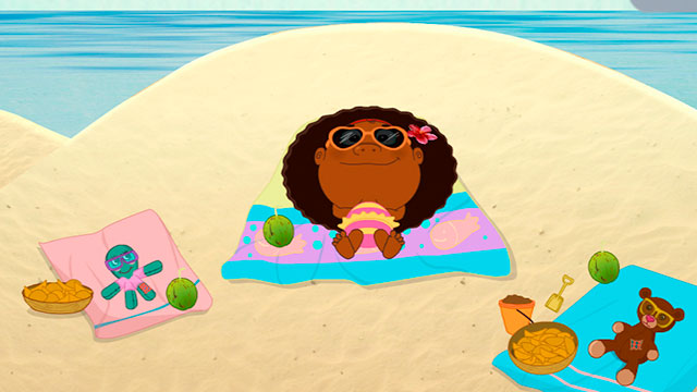 Guille bronceándose en la playa