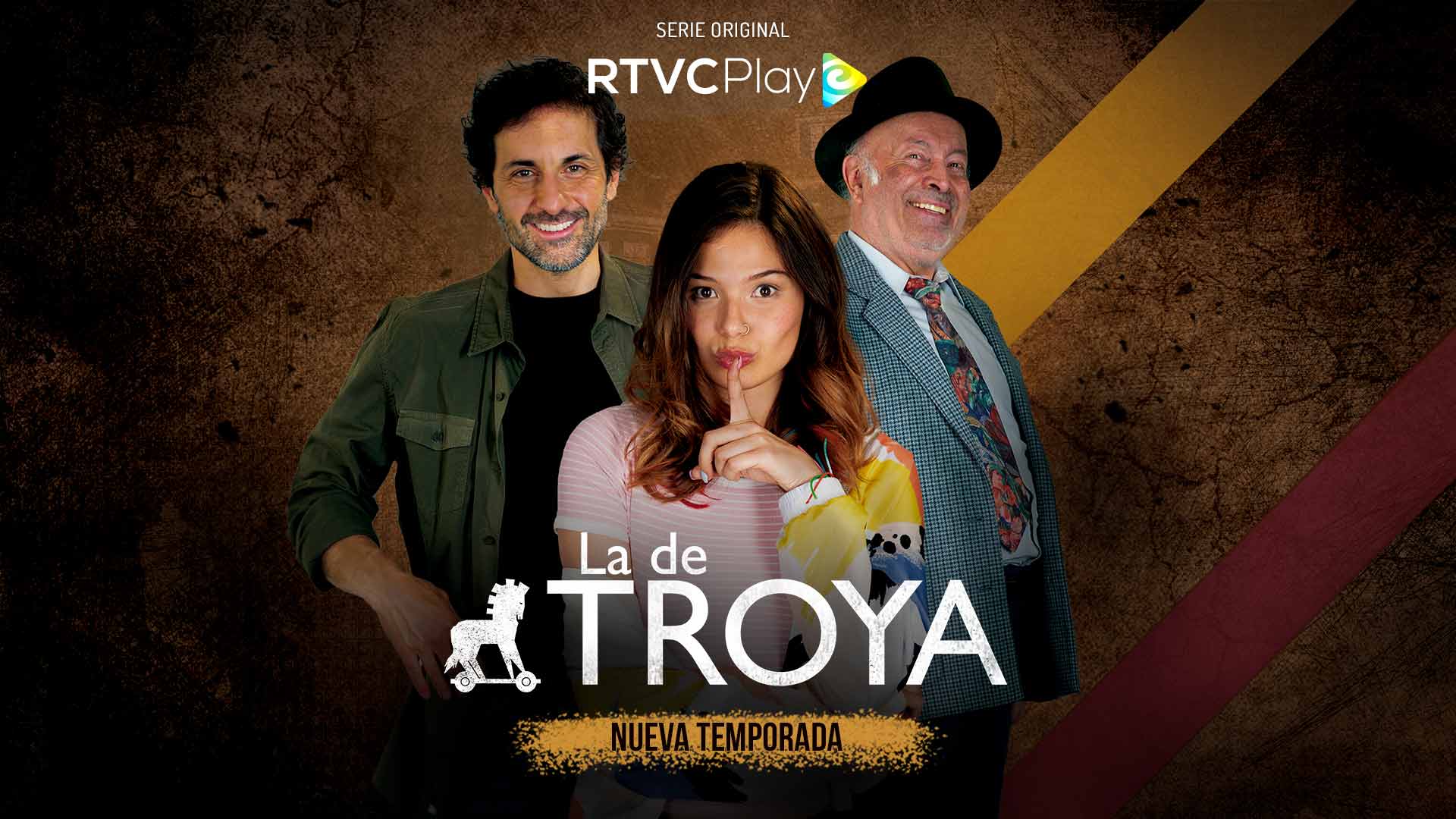 Póster oficial serie La de Troya, disponible en RTVCPlay
