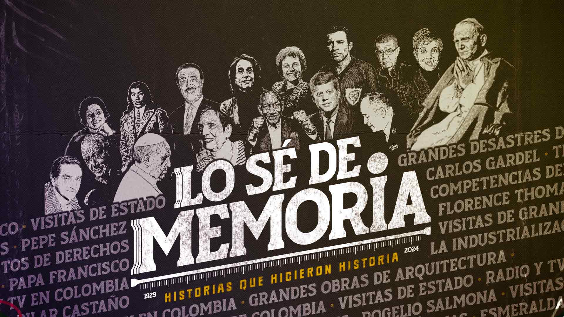 Póster de Lo sé de memoria, la serie documental de Señal Memoria en coproducción con El Espectador, disponible ahora en la plataforma de streaming RTVCPlay