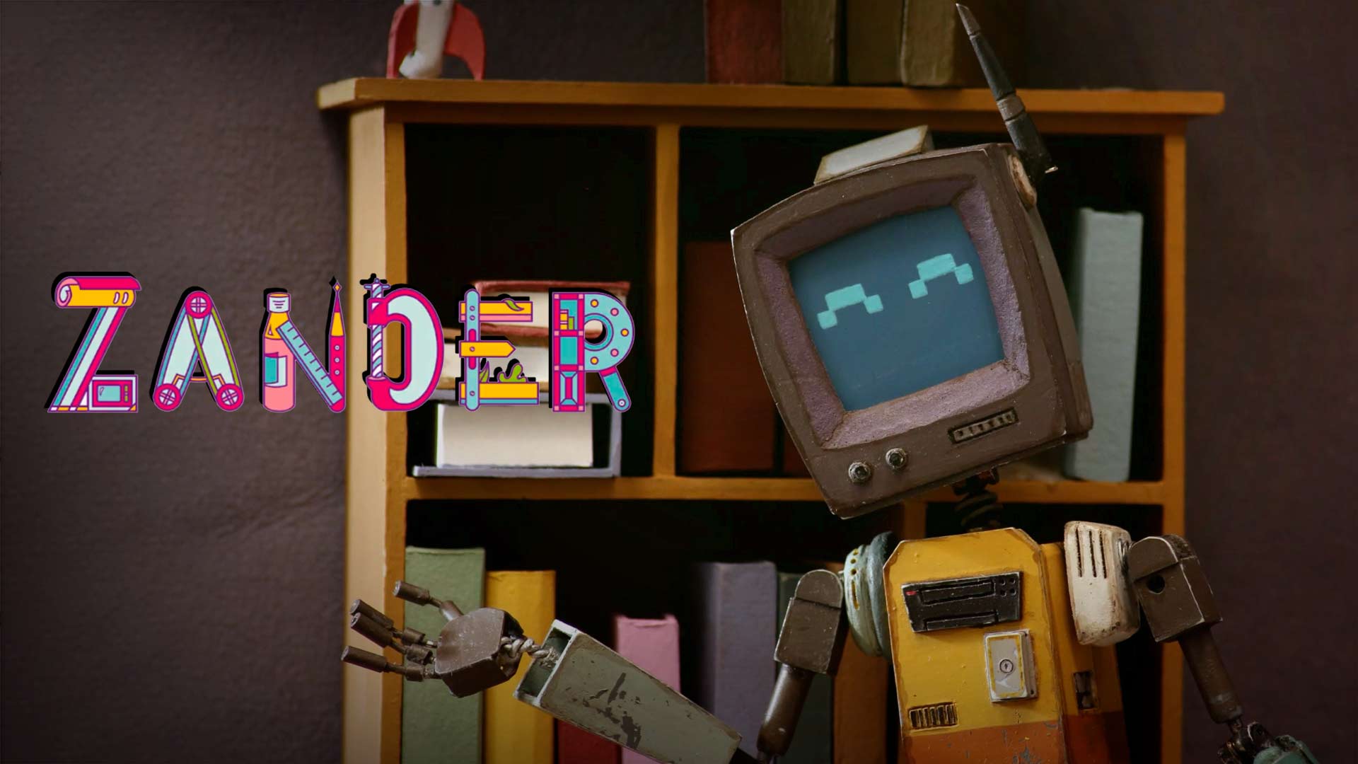 Robot alzando uno de sus brazos en un deposito